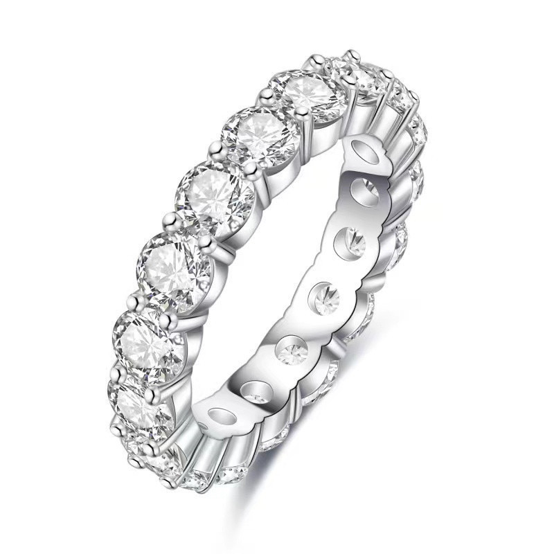 Full Eternity Ring Band Moissanite Ring 3mm D Color VVS1 Diamond