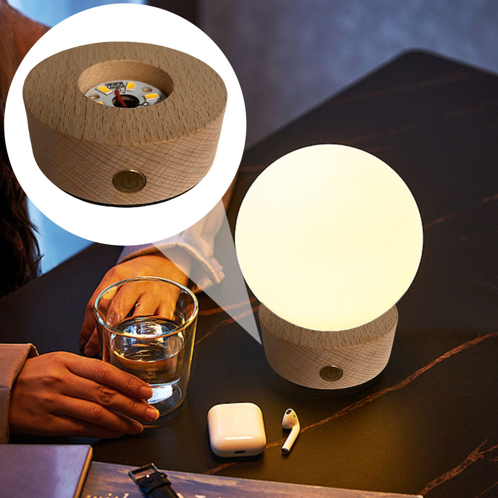 Wooden LED Light Display Base Crystal Glass Light Base Stand LED ...