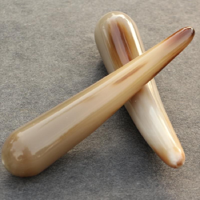 天然 白牦牛角 点穴棒 敲胆经拨筋棒 身体 手穴位足底牛角按摩棒Natural White Yak Horn Acupoint Stick ...