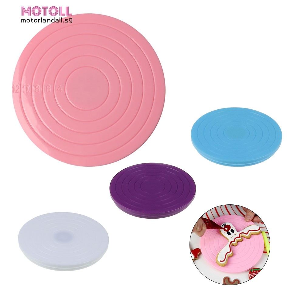 [MOTOLL]Rotating Revolving Plate Cake Decorating Turntable Stand Pastry ...