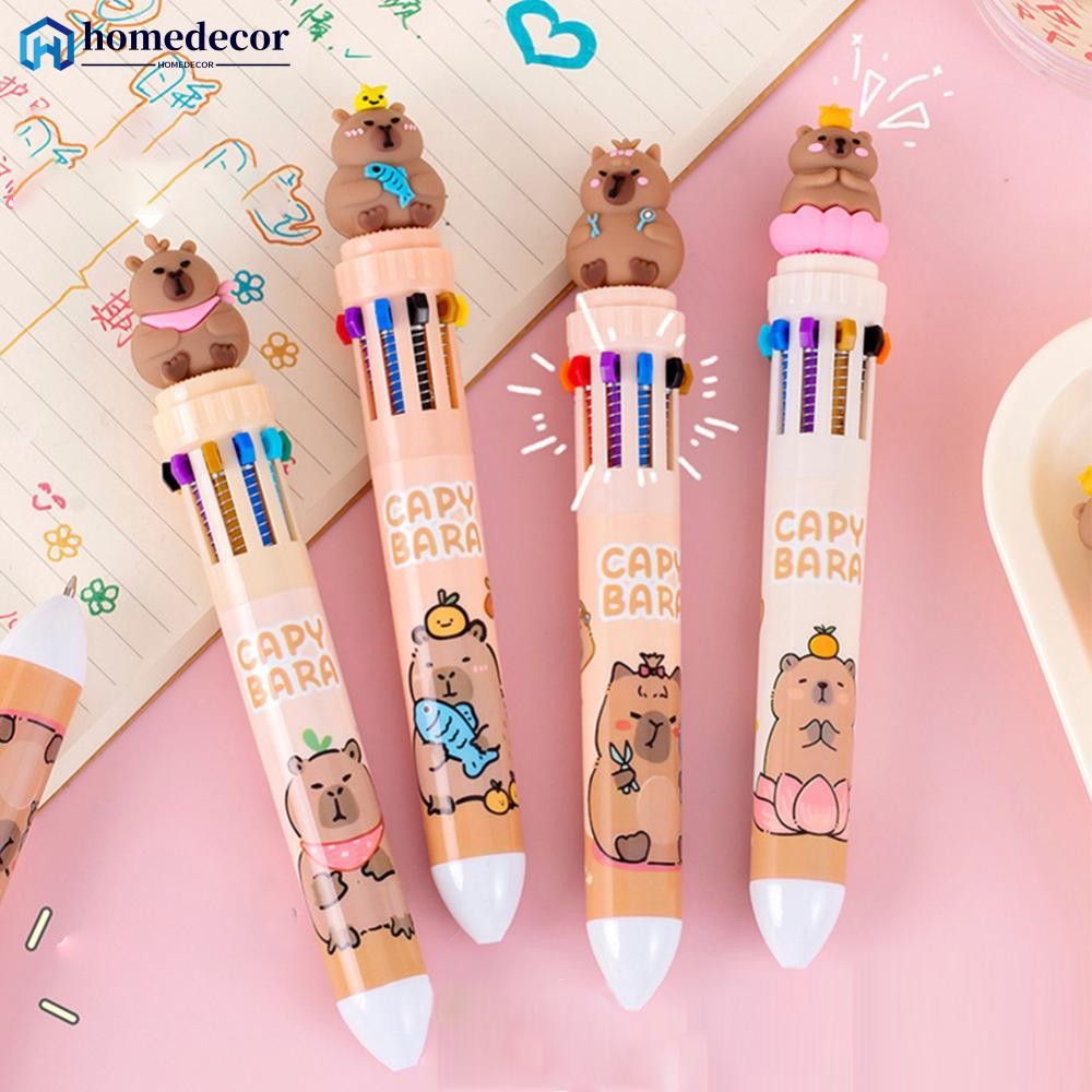 HOMEDECOR 10 Colors in 1 Ballpoint Pen Capybara 0.5mm Colorful Ink Gel ...