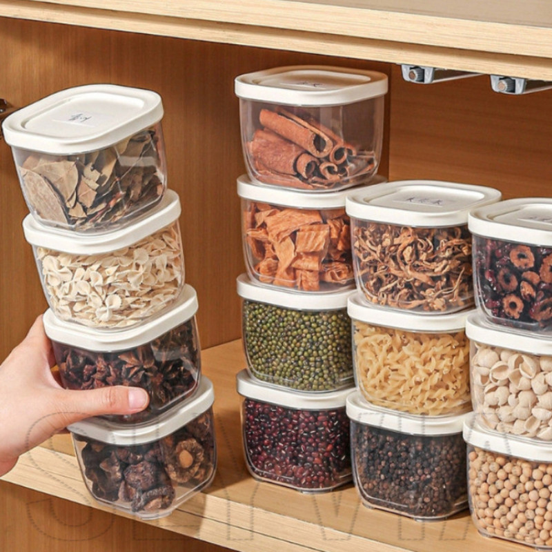 Fresh-Keeping Container - Kitchen Spice Storage Container - Stackable ...