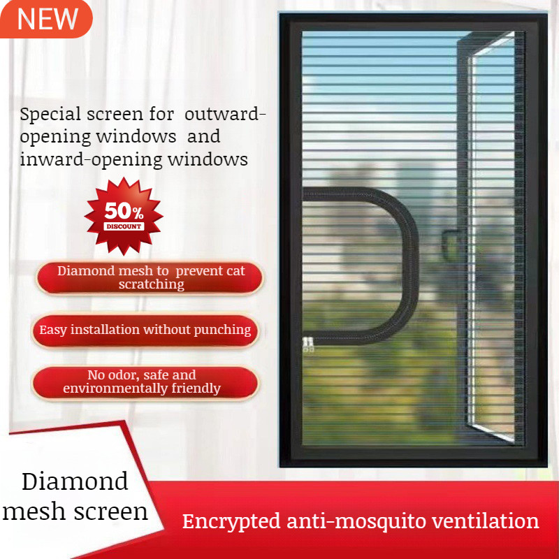 Adjustable DIY Magnetic Window Screen/Insect Screen Magnetic Window Net ...