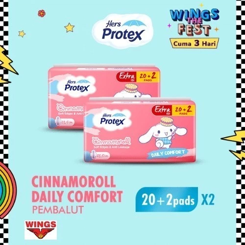 Hers Protex Daily Comfort Day Pembalut Wanita Cinnamoroll Bag Isi 20 + 2 Pcs x2 - Gambar 2