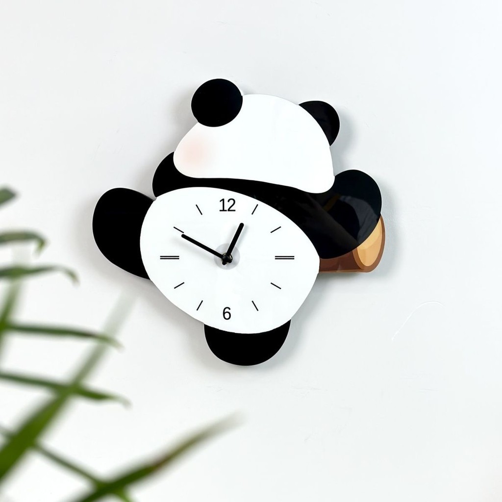 Creative Cartoon Swinging Panda Household Wall Clock Living Room Simple ...