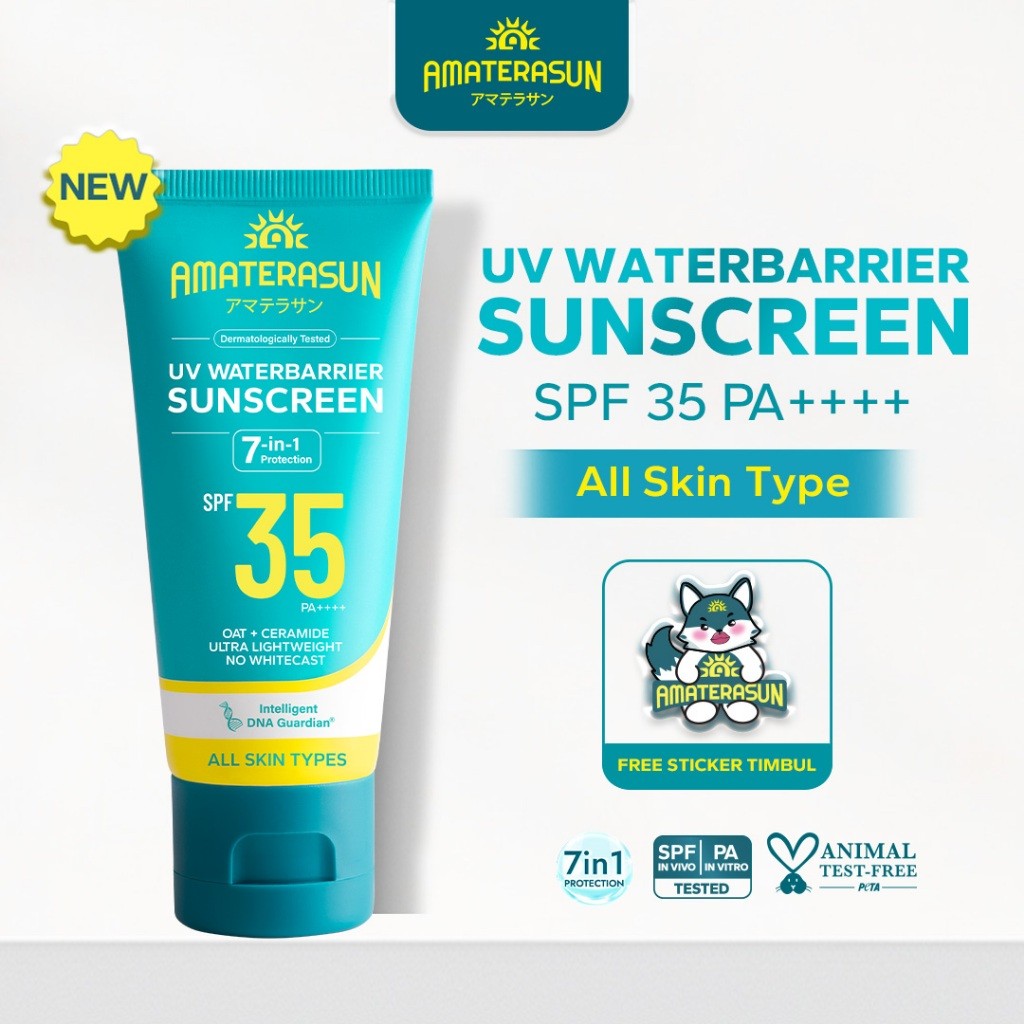 Amaterasun UV Waterbarrier Sunscreen SPF 35 PA++++ 40gr / Merah Jingga Official - Gambar 3