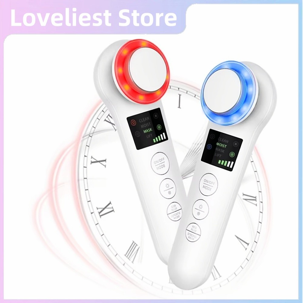 RF Machine 4 In 1 EMS Facial Massager Ultrasonic Hot&Cold LED Red Blue ...
