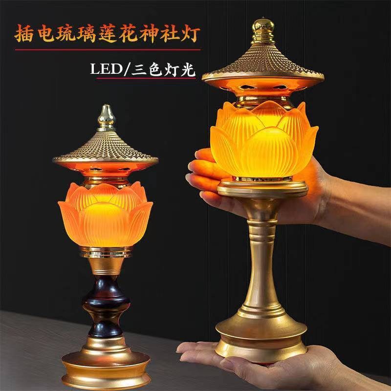 【Fast shipping】 神台灯、altar light LED Lotus Buddhist Lights Color ...
