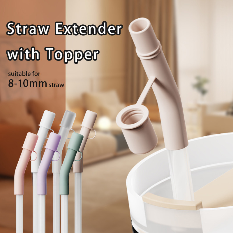8-10mm Straw Extender Silicone Spill Proof Stopper Straw Cover with ...