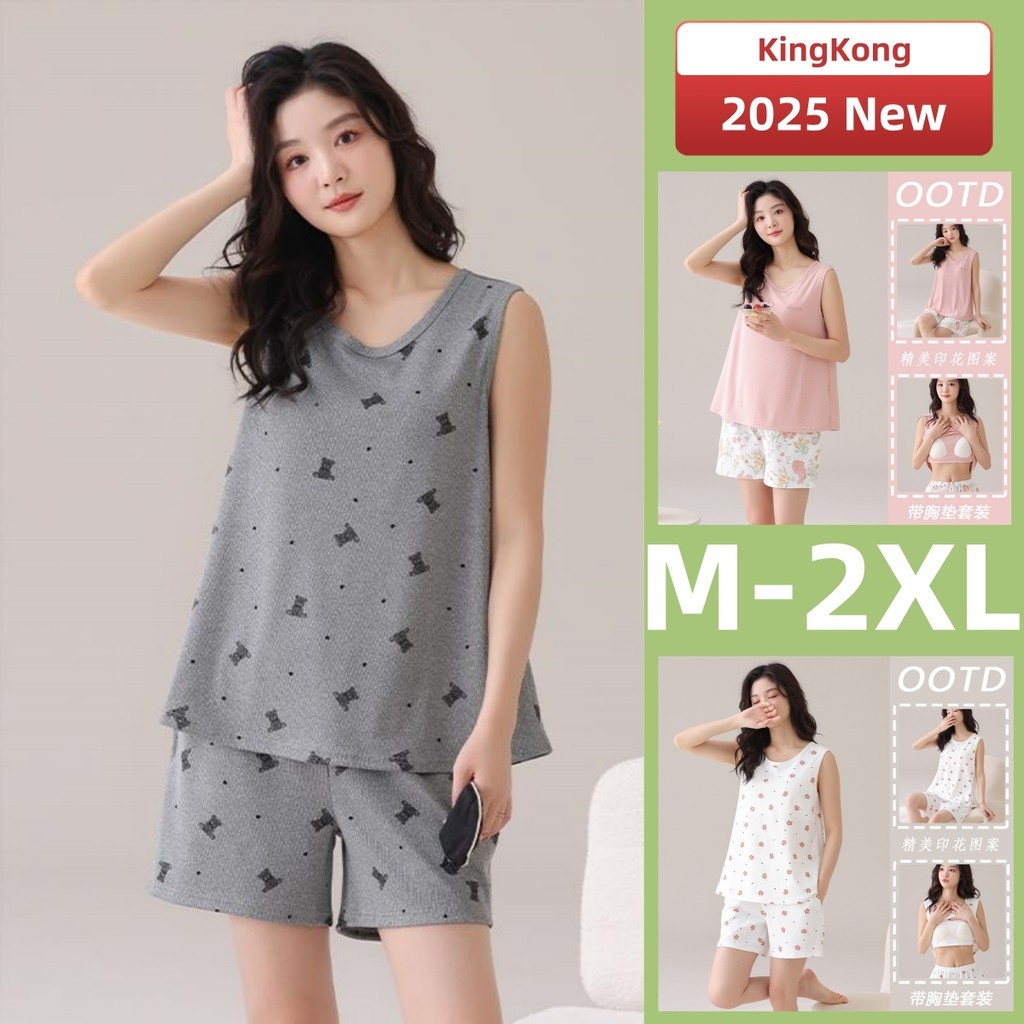 Padded Pyjamas Women Chinos Sleepwear Woman Summer Lady sleeveless ...