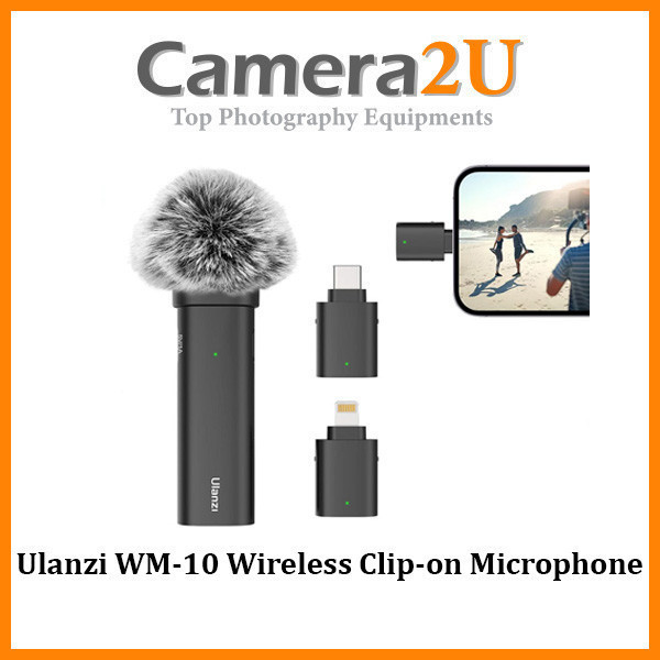 Ulanzi WM-10 Wireless Clip-on Microphone for Smartphone or Tablet For ...