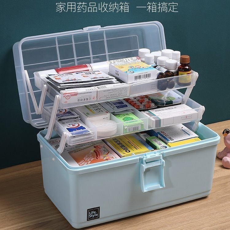 Household Medicine Box Large Capacity Dormitory Medical First Aid Kit ...