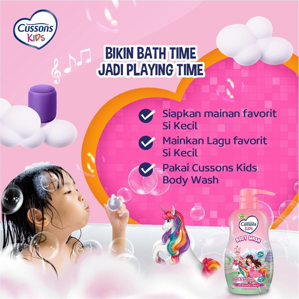 Cussons Kids Body Wash Unicorn Soft & Smooth - Sabun Mandi Anak / Merah Jingga Official - Gambar 4