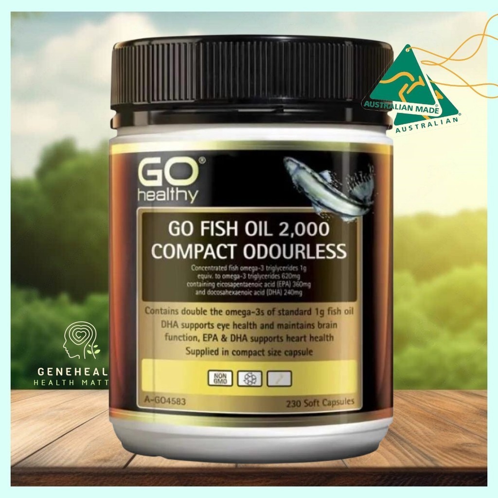 [NZ Direct Import] GO Healthy Fish Oil 2000mg Compact Odourless 230 ...