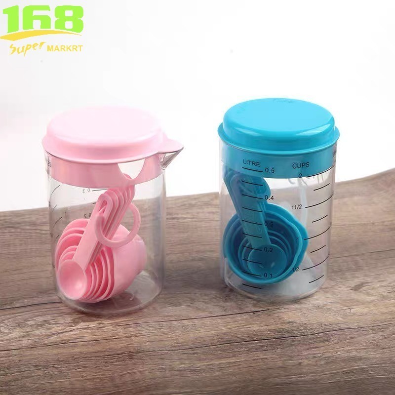 New Measuring Cup Container with Spout and Stackable Spoon Kitchen ...
