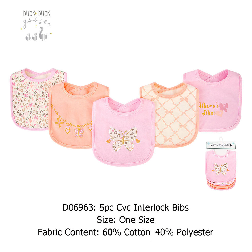 Baby 5pc Interlock Bibs Butterfly Necklace D06963 | Shopee Singapore