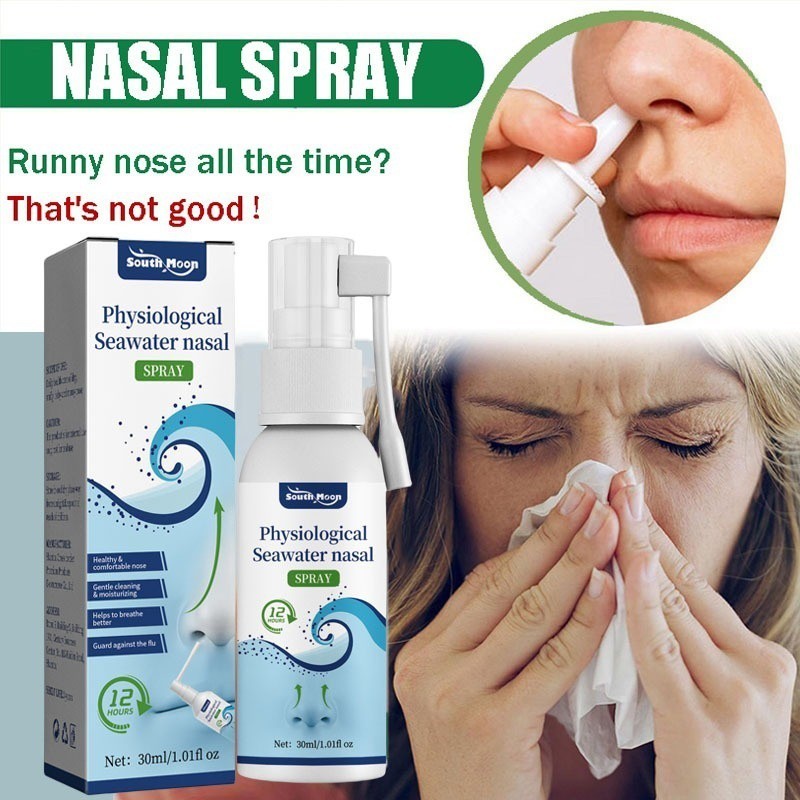 Physiological seawater nasal spray cleaning nasal congestion nose ...