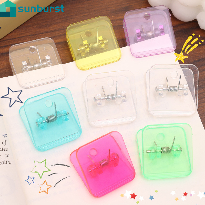 Colorful Square Plastic Clips - Transparent File Documents Binder Clip ...