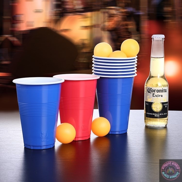 🌈SG Stock🌈Classic Game Beer Pong Bar Game Toy 12 Reusable Cups & 12 ...