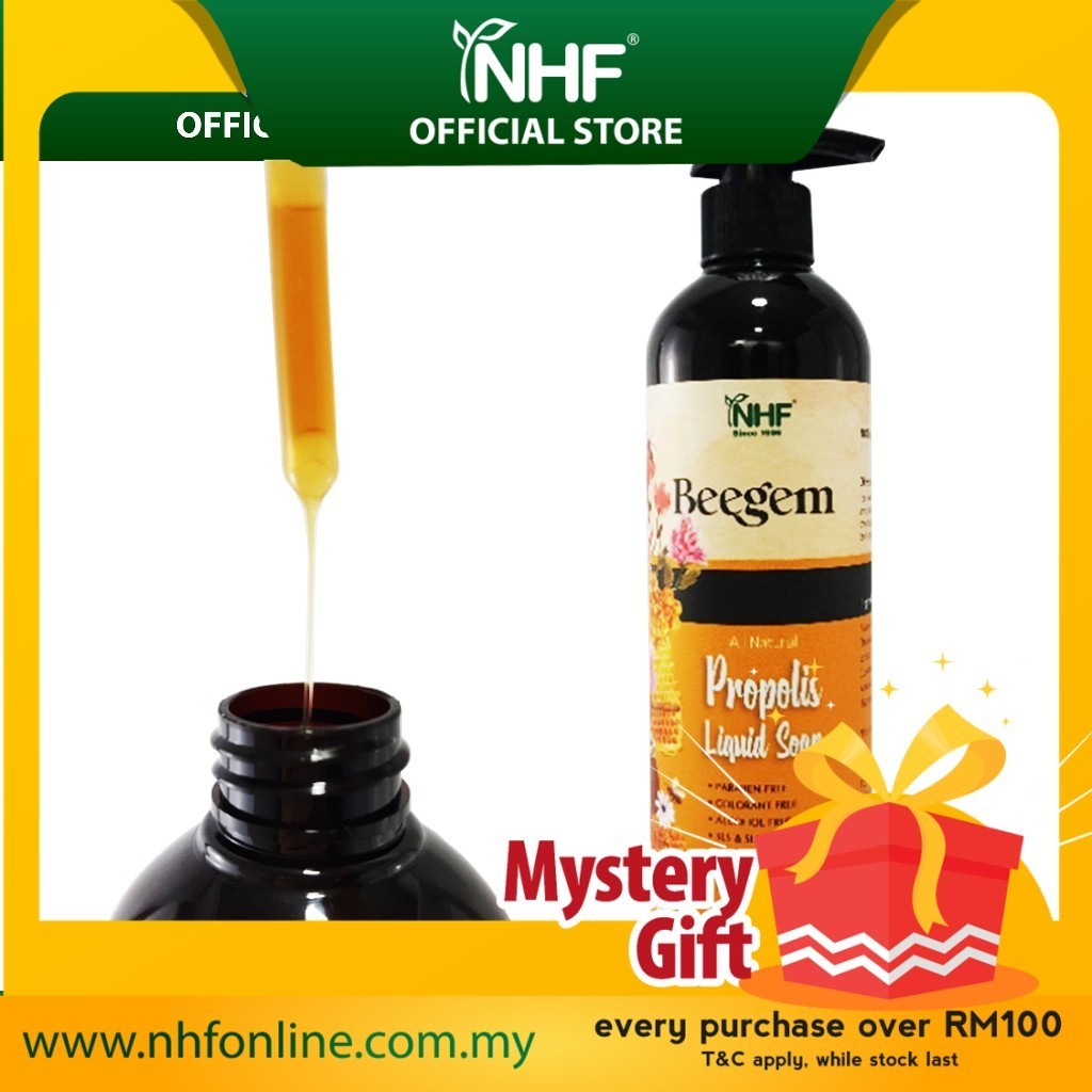 NHF Beegem Propolis Liquid Soap 蜂胶液体皂 (480ml) | Shopee Singapore