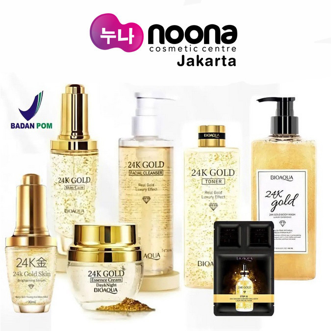 BIOAQUA 24K GOLD SKINCARE ANTI AGING PACKAGE | Shopee Singapore