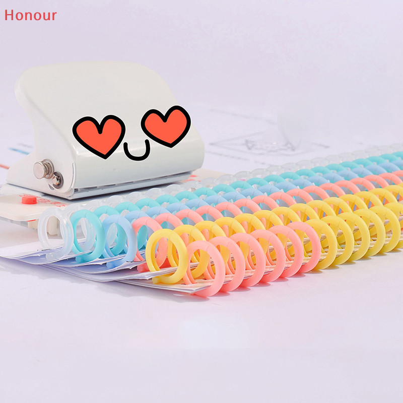 [Honour] 30 Holes Looseleaf Plastic Binding Ring Spring Spiral Rings