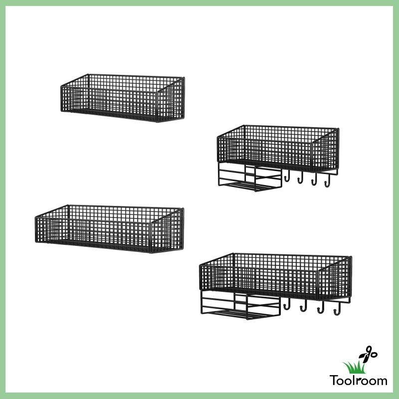 [ Hanging Wall Basket Metal Hanging Rack Wall Mount Pantry Organizer ...