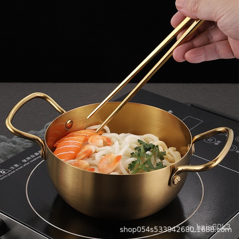 Straight Ramen Instant Noodles Korean Stainless Steel Soup Pot ...