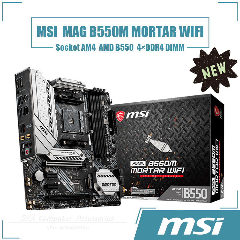 NEW] MSI MAG B550M MORTAR WIFI Motherboard Socket AM4 4×DDR4 DIMM Using AMD  B550 Micro ATX 128GB | Shopee Singapore