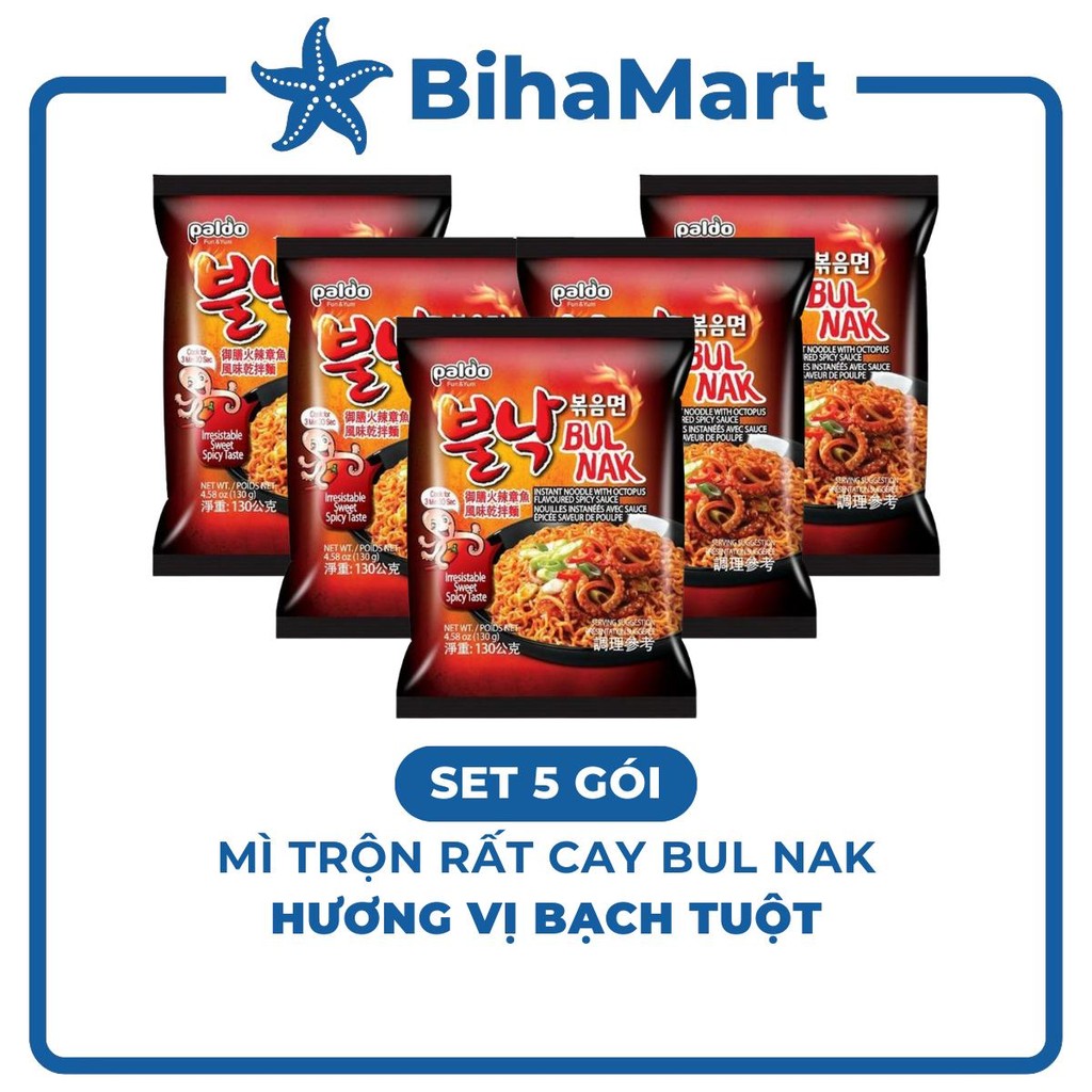 [SET5PACK] - PALDO - Bul Nak very spicy mixed noodles with Octopus ...