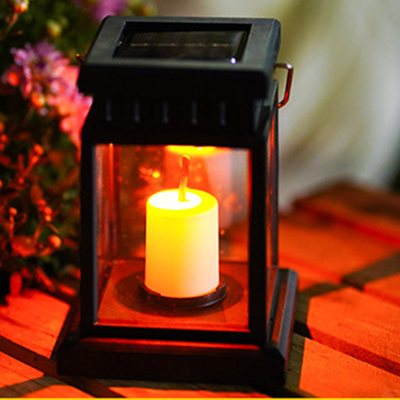 Solar Candle Lantern Vintage Palace Light LED Candle Floor Light