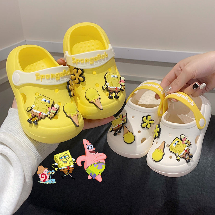 Cute Spongebob Paida Star Slippers Platform coros shoes Boys and Girls Antiskid Shoe Shopee Singapore