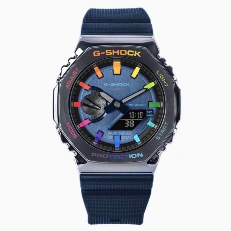 Casi**o Sport series watches GM-2100 CASIOAK BLUE RAINBOW CUSTOM Men's ...