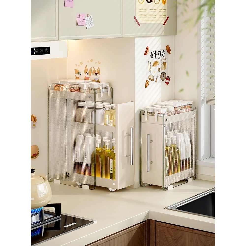 [in stock] Kitchen Spice Rack Pull-out Spice Rack Narrow Countertop ...