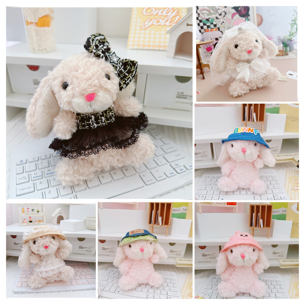 [Clothes Only]15cm jellycat yummy Rabbit Wedding Dress Hat Sweet Little ...