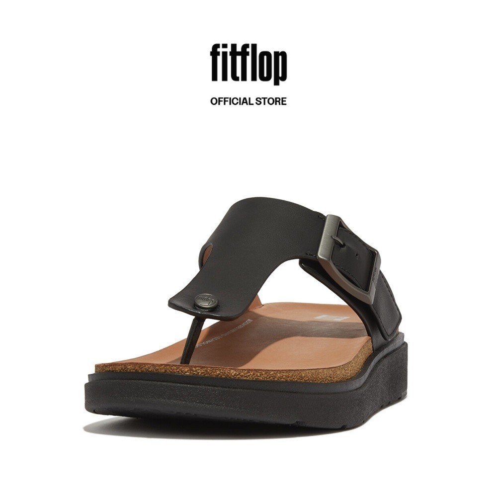 FitFlop GEN FF Men s Buckle Leather Toe Post Sandals Black GY7 001 Shopee Singapore