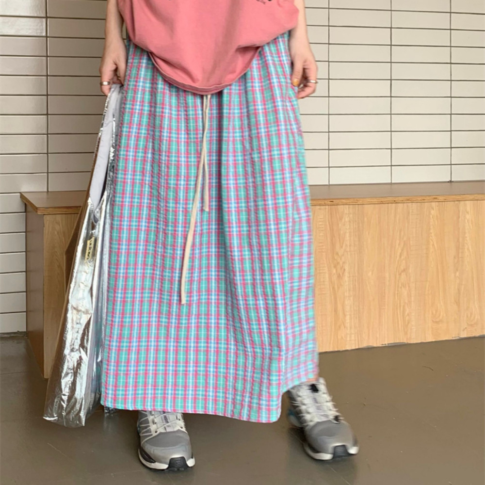 Dopamine Plaid Skirt Women Summer New Style Korean Version Small High ...