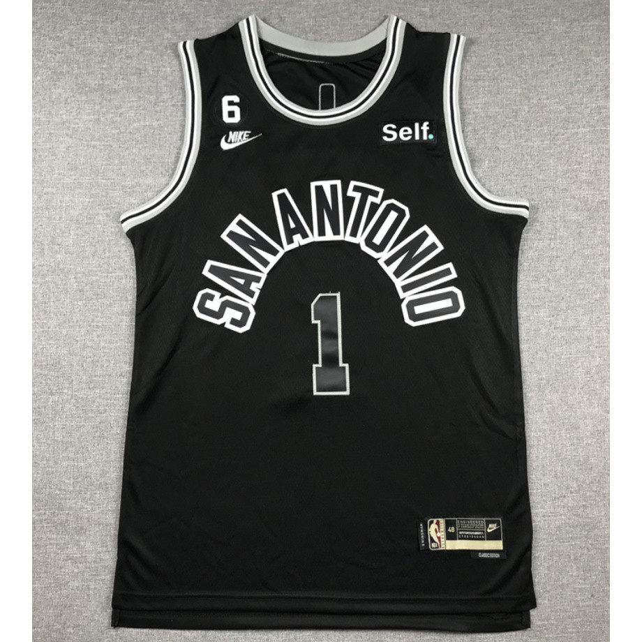 2023 new men San Antonio Spurs 1 Victor Wembanyama embroidery ...