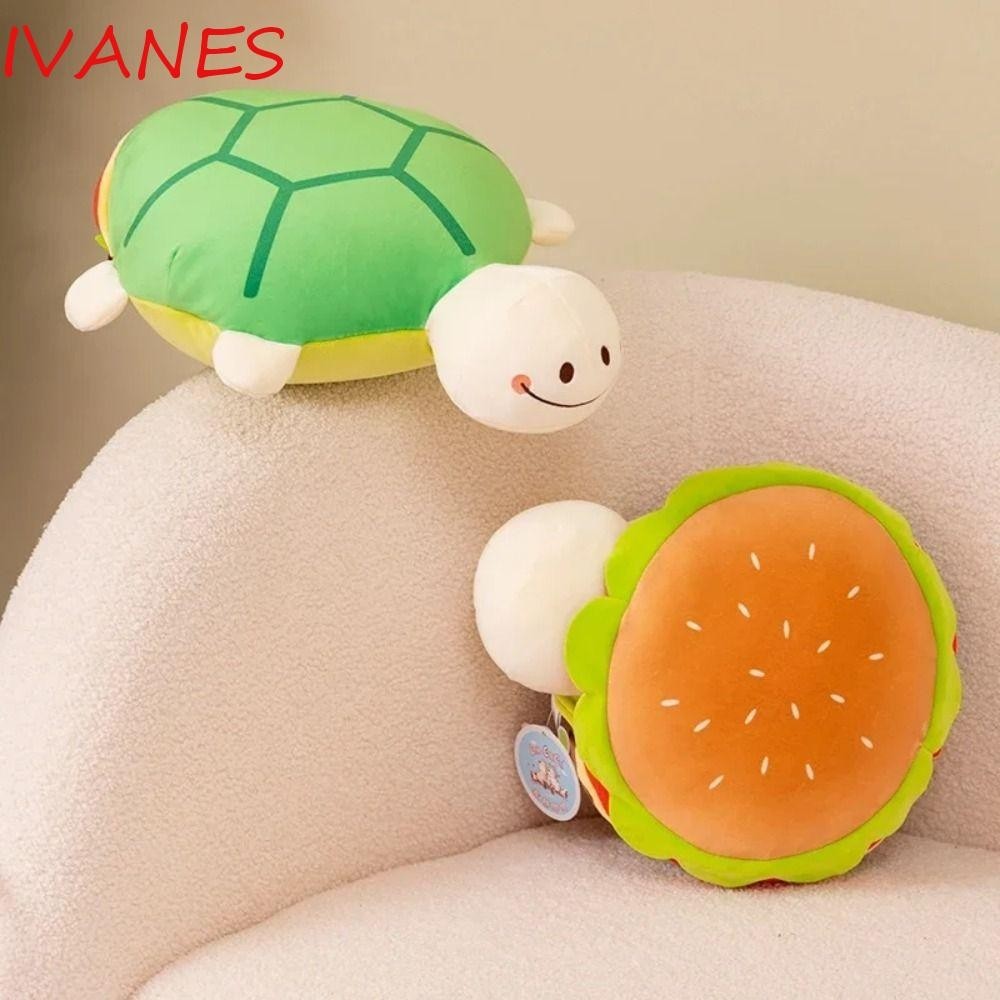 IVANES Hamburger Flip Tortoise Cushion, Soft 2-in-1 Turtle Transform ...