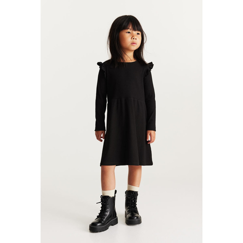 Ribbed Jersey Girls Black Jersey Dress H&M Ribbed Jersey Dress (Kids)  Shopee Singapore