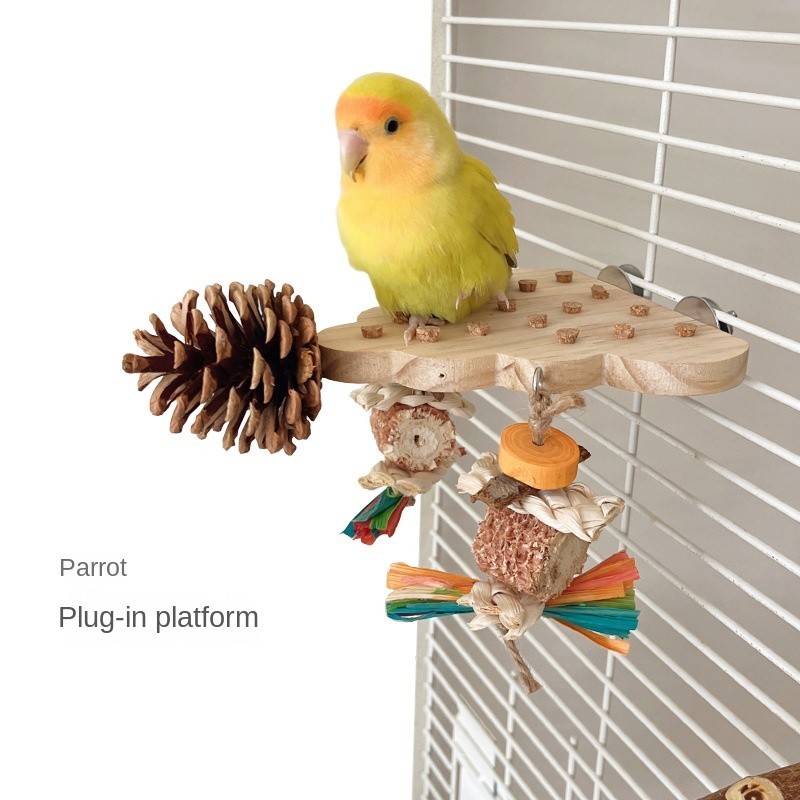Parrot Pulling Platform To Relieve Fun Toys Mourning Mouth Woodboard ...