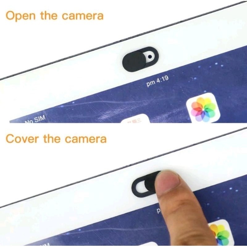 1PCS Pelindung Kamera Depan Hp Tab Penutup Lensa Camera Laptop Webcam Cover Tablet Ipad Spy Slider Geser Tipis Warna Hitam Putih A271 - Gambar 3
