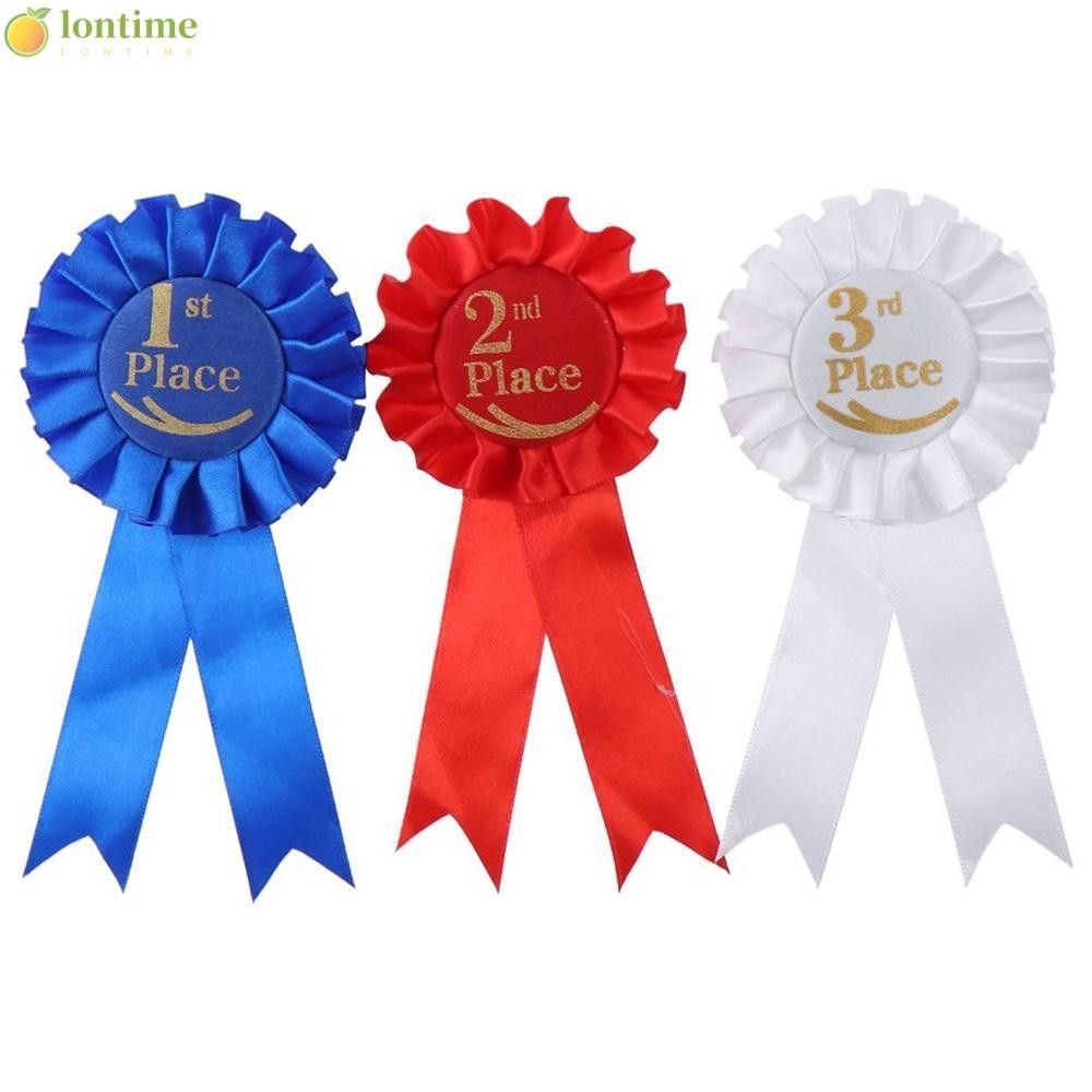 LONTIME Ribbon Award Set, Blue,Red,White Recognition Ribbons Rosette ...