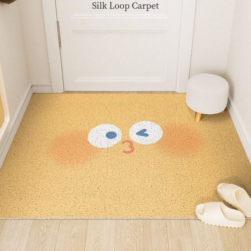 Cartoon Funny Expression Door Mat Pvc Can Be Cut Silk Ring Carpet Porch ...