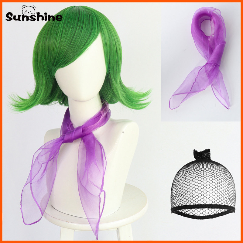 Movie Inside Out Disgust Cosplay Wig Green Wig Disgust Cosplay