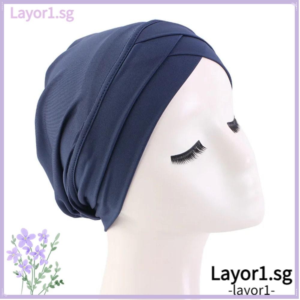 LAYOR1 Stretch Headscarf, Bandana Inner Hat Cross Stretch Headband Hat ...