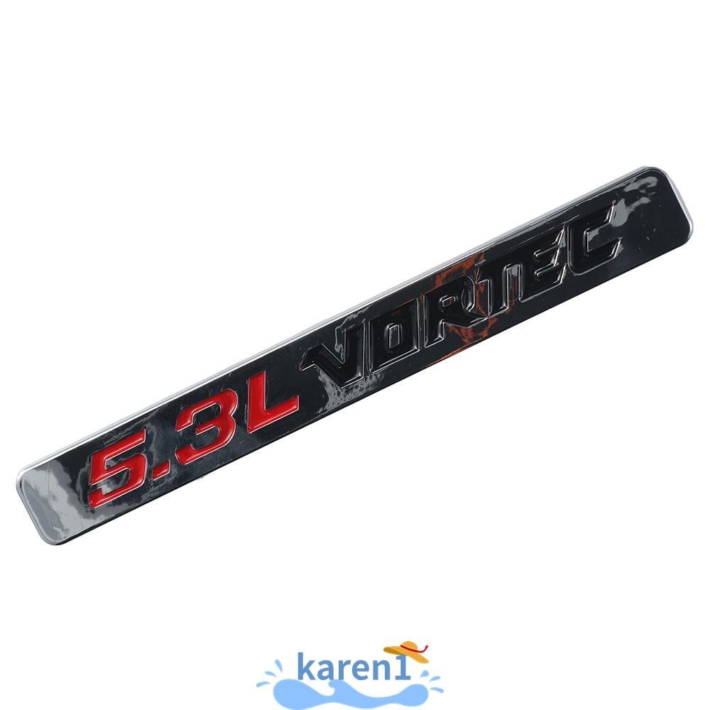 KA 2 Pcs 5.3L VORTEC Hood Emblems, Metal Black Red Letter Logo, Auto ...