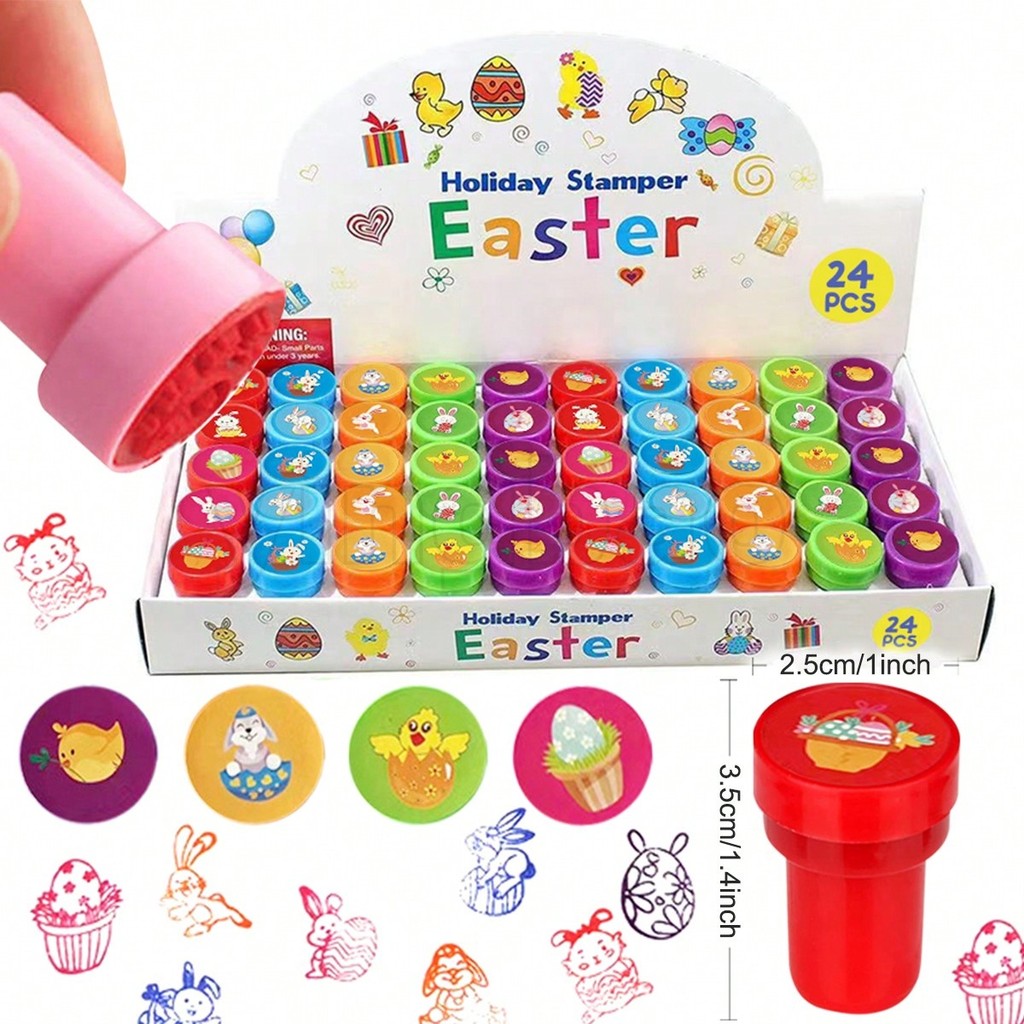 12PCS Easter Bunny Stampers Kit Toys for Kids Self Inking Stamps Gift ...