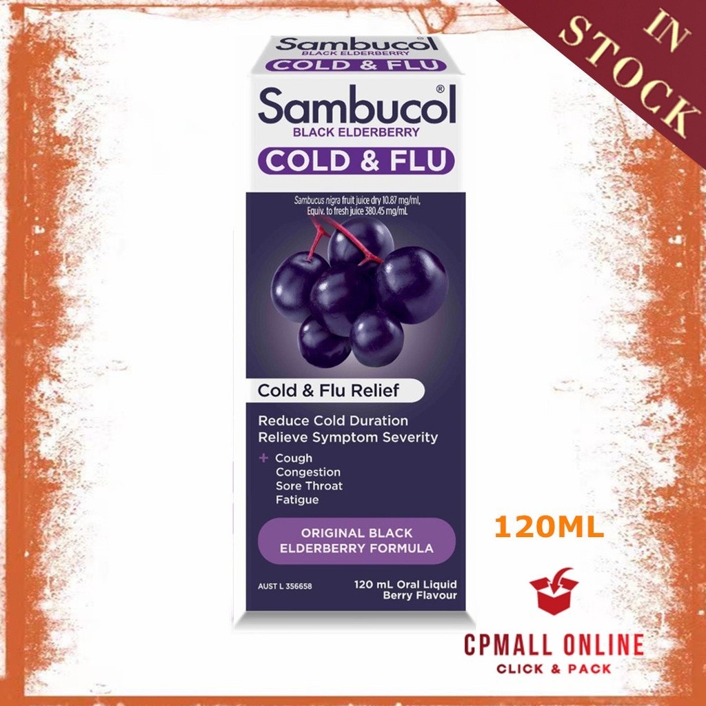 [Expiry Date: 11/2025] Sambucol 成人感冒糖浆 Cold & Flu Syrup For Adult 120ml ...