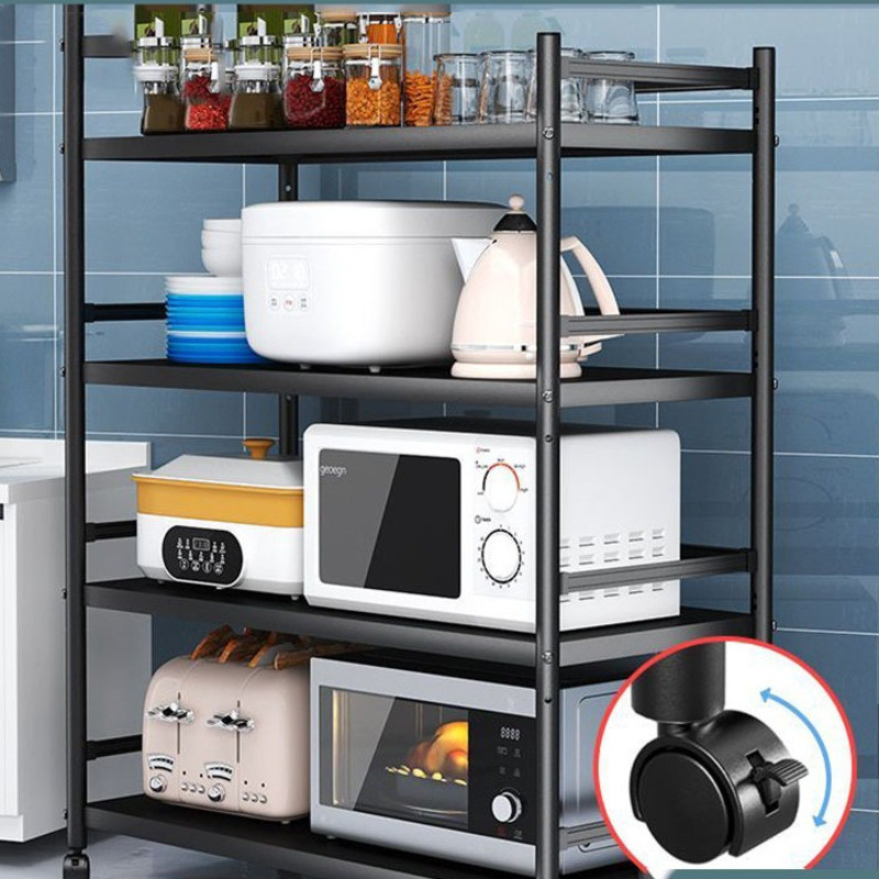 RUNZEU Kitchen Rack Kitchen Storage Rack Kitchen Shelf With Wheels ...